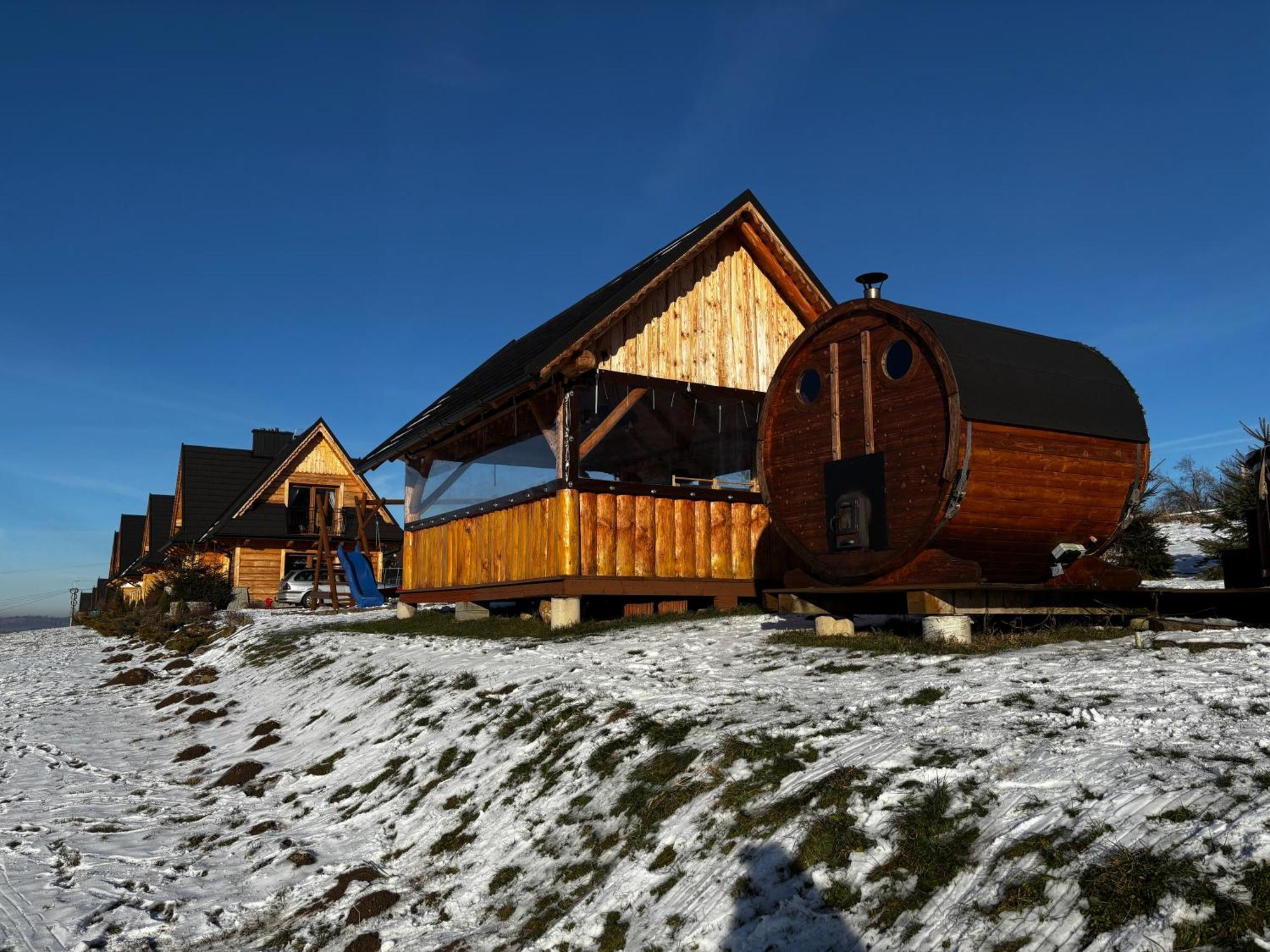 Witowianskie Domki Z Kominkiem, Jacuzzi I Sauna Dzianisz Kültér fotó